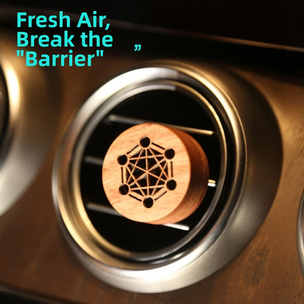 Natural Fragrance Car Essential Oil Diffuser Long-lasting Floral Clip-on Wooden Aroma Diffuser Slowly Volatile