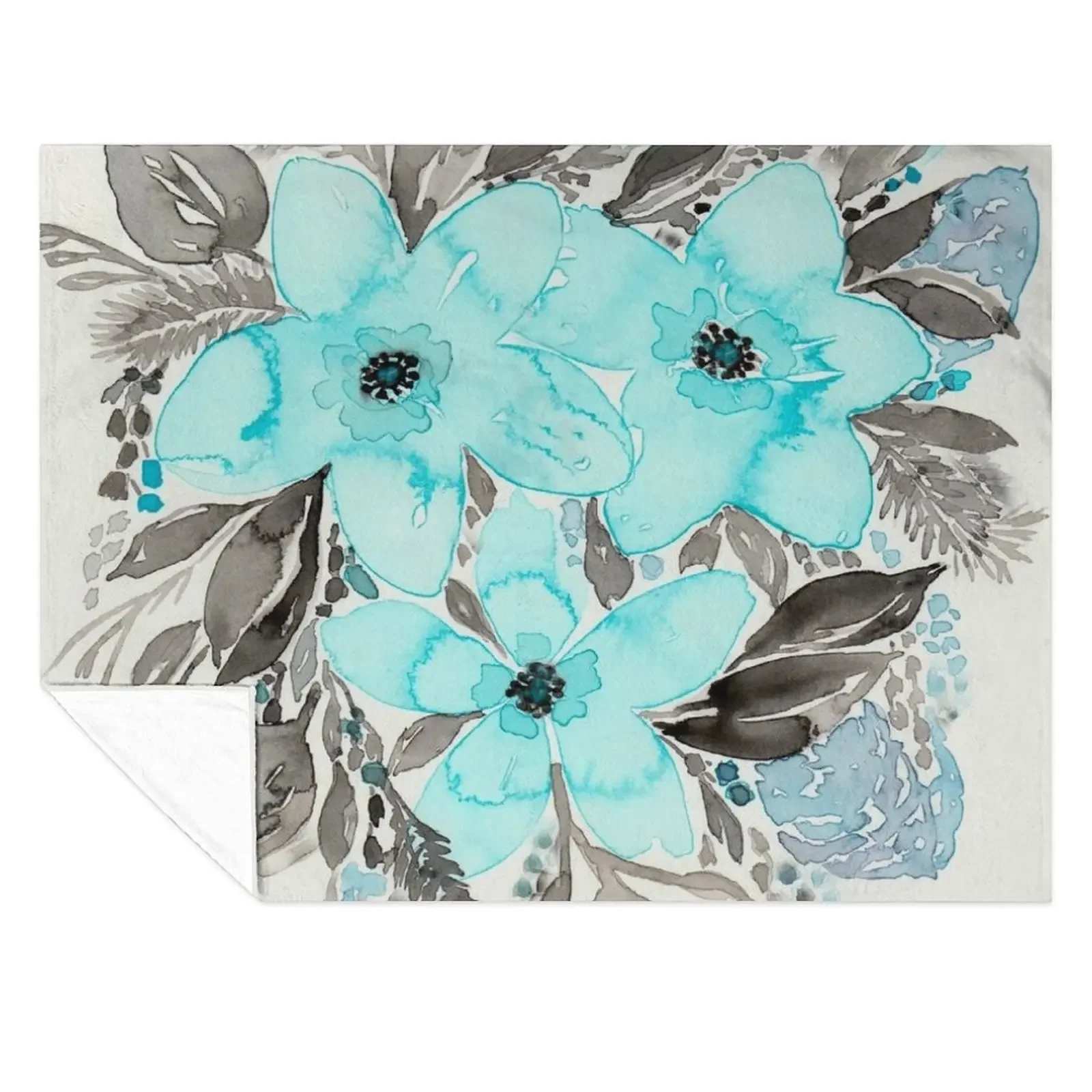 

Blue Floral Mix Throw Blanket Shaggy Warm Soft Big wednesday Blankets