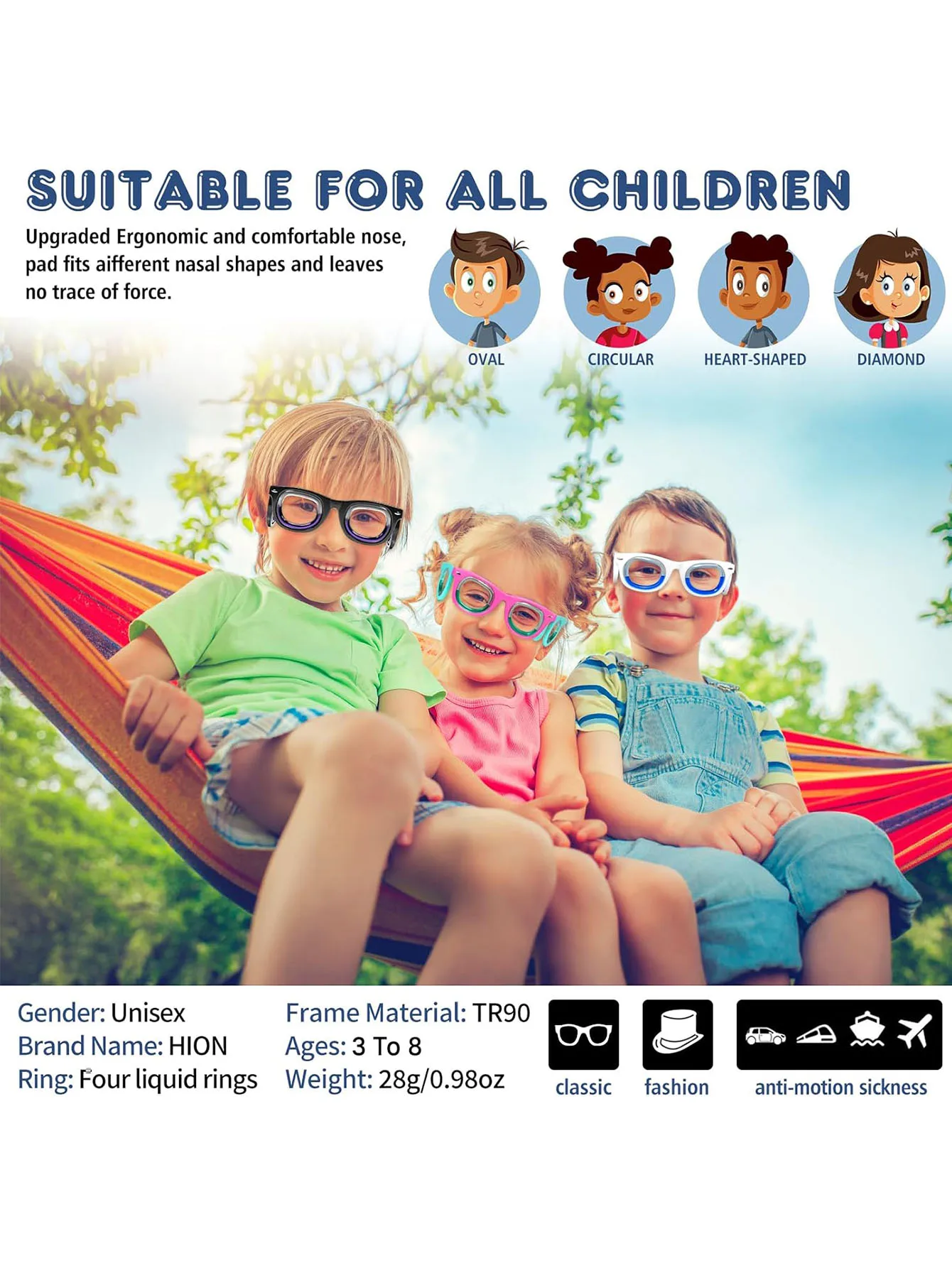 Motion Sickness Glasses with Storage Box, 360° Liquid Balance Anti-Nausea Travel Eyewear for Adults Kids Car Boat Plane Cruise image 5