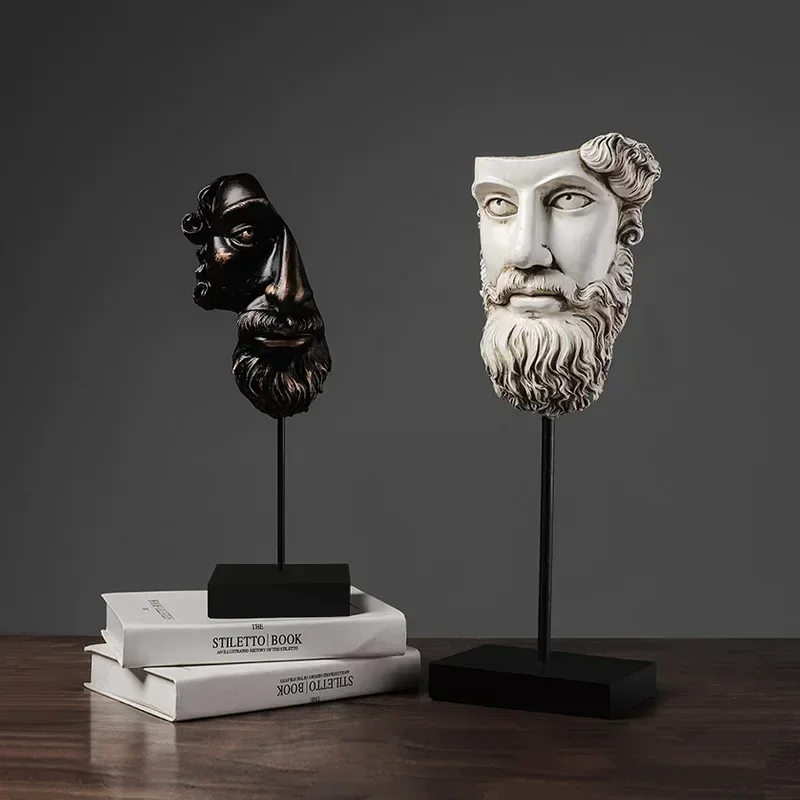 

Nordic Creative Ancient Greek God Statue Human Face Ornament, Home, Living Room, TV Cabinet Office Desktop Resin Crafts Decorati