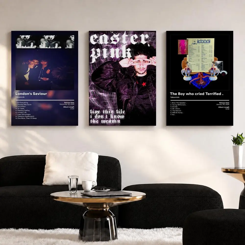 Rapper Album F-Fakemink Framed Wall Painting Ready to Hang Canvas Wall Art Poster for Bedroom Living Room Home Decor Gift
