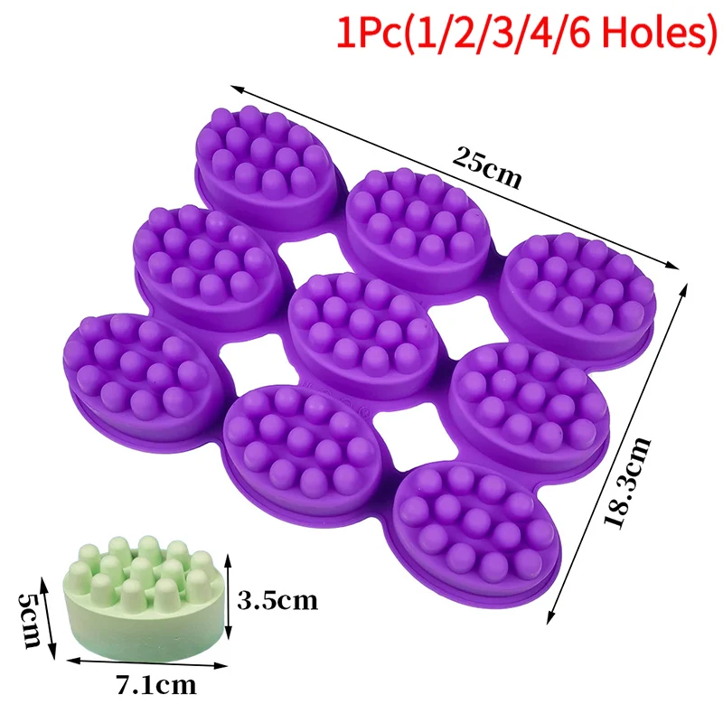 *1Pc 3d Silicone Soap Mold Massage Shape Mold For Massage Therapy Soap Making Tool Oval Spa Soap Mould Crafts Accessories