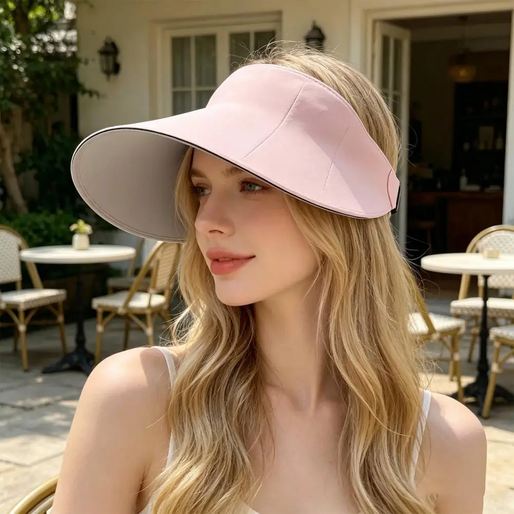 Comfortable Sun Hat Reversible Summer Hat Empty Top Sun Hat with Wind-resistant Brim Double-sided Wearable Cycling for Outdoor