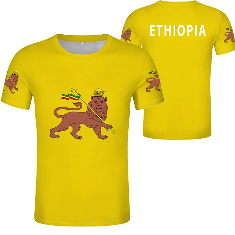 Africa County Ethiopia King Native Tribe Lion 3D Print Men Women Summer Casual Tee Short Sleeves T Shirts Streetwear Tees Clothe