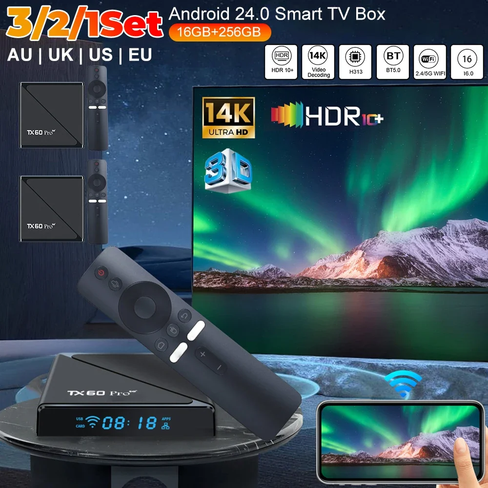 

3/2/1 компл. Android 24,0 телеприставка WiFi 6 голосовой удаленный домашний кинотеатр медиаплеер 16 ГБ + 256 ГБ Allwinner H313 четырехъядерный Smart TV Box