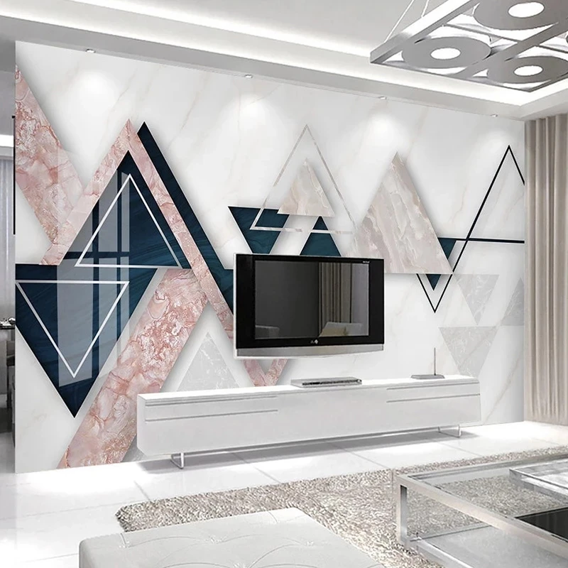 Customized Mural 3D Geometric Marble Bedroom Wallpaper Living room sofa TV background restaurant study Hotel photo wall fabric