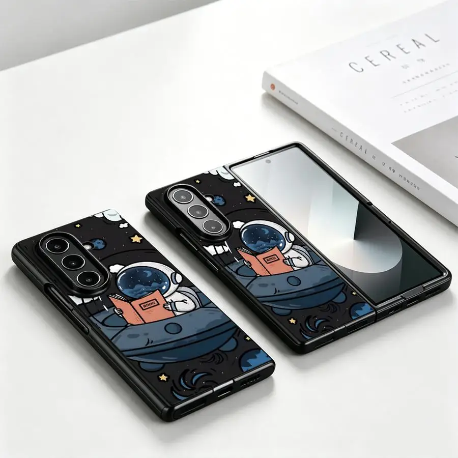 Phone Cover Case for Samsung Galaxy Z Fold 8 Ultra Z Fold 7 6 5 4 3 ZFold4 ZFold5 ZFold6 ZFold3 ZFold7 Cartoon Spaceship