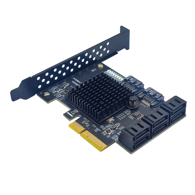 

PCIE 8 Port SATA Expansion Card Extension Board PCI E PCI-E PCI Express X4 to SATA3 6G HDD SSD Adapter Controller Hub Multiplier