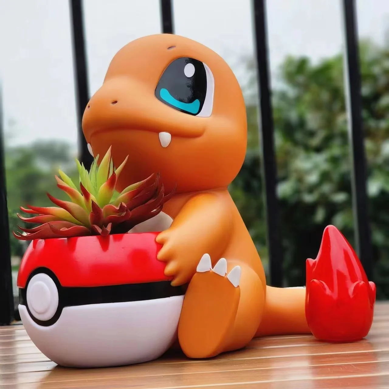 Pokemon Pikachu Flowerpot Charmander Squirtle Bulbasaur Potted Figure Anime Canister Model Statue Doll Toys Kids Gift Decor