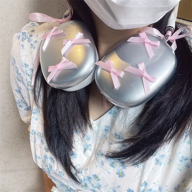 

Korea Candy Color Bow Protective Case For Apple Airpods Max Earphone Case Clear Soft Silicone Headphone For Airpods Max Protect