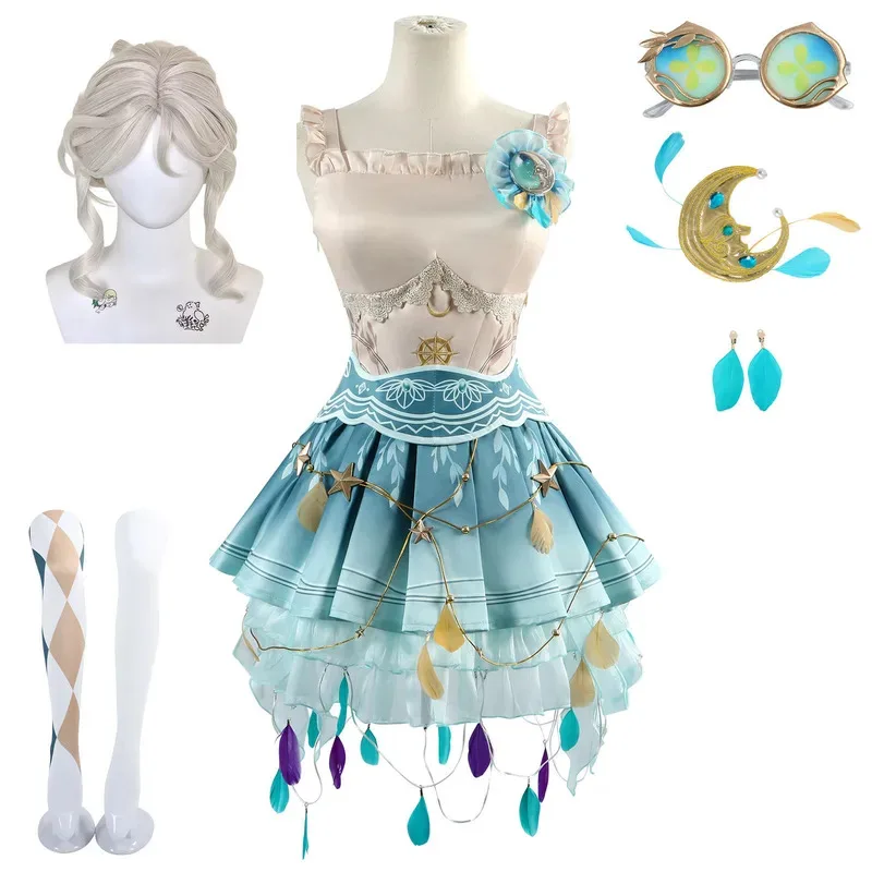 아이덴티티 5 마가레타 코스프레 의상 여성 댄서 유랑하는 달빛 ‌   유니폼 가발 애니메이션 할로윈 여성용 코스튬 게임5;c,