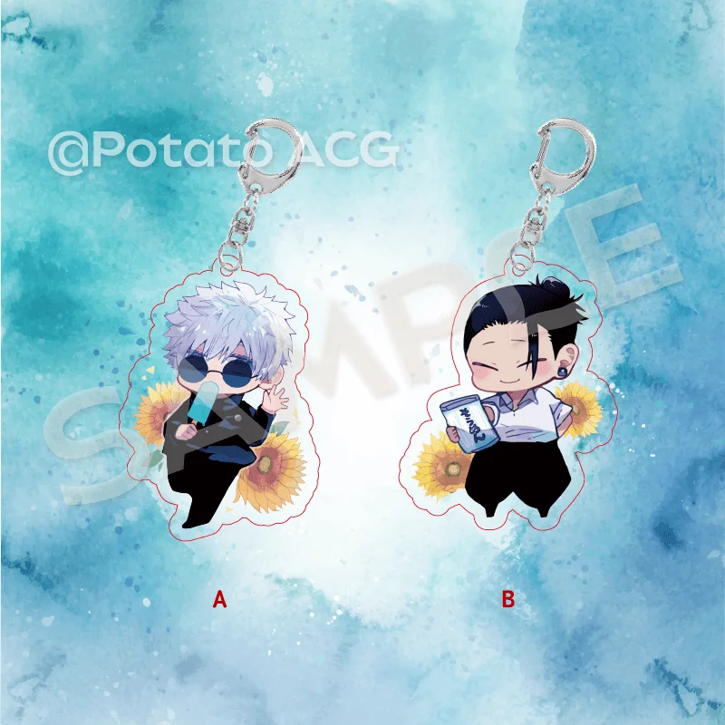 Anime Jujutsu Kaisen Itadori Yuji Fushiguro Megumi Geto Suguru Satoru Gojo Cosplay Pendant Acrylic Keychain  Double-faced Gift