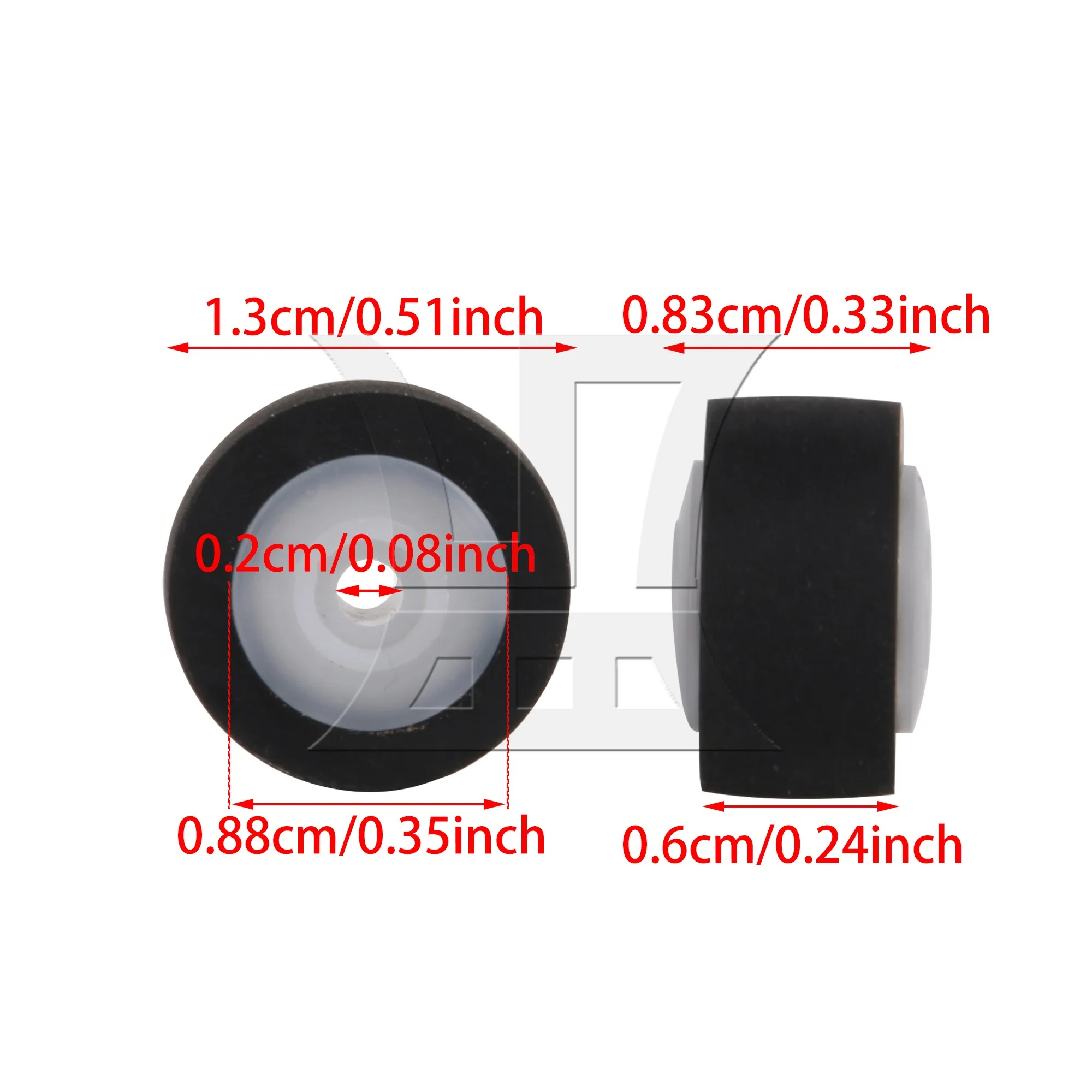 YIBUY 5 Pieces 13x6x2mm Audio Pressure Belt Pulley with Axle Recorder Roller Black