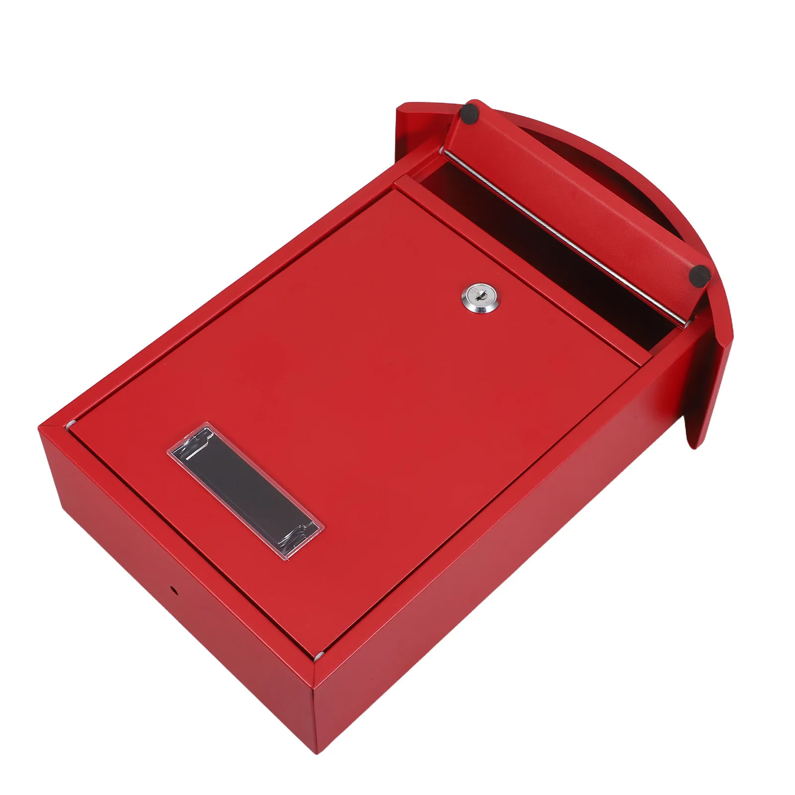 Red Wall Mount Lockable Mailbox 14x10x4 Keyed Lock Security Mailbox Outdoor Office Locking Letter Box Locking Letter Box
