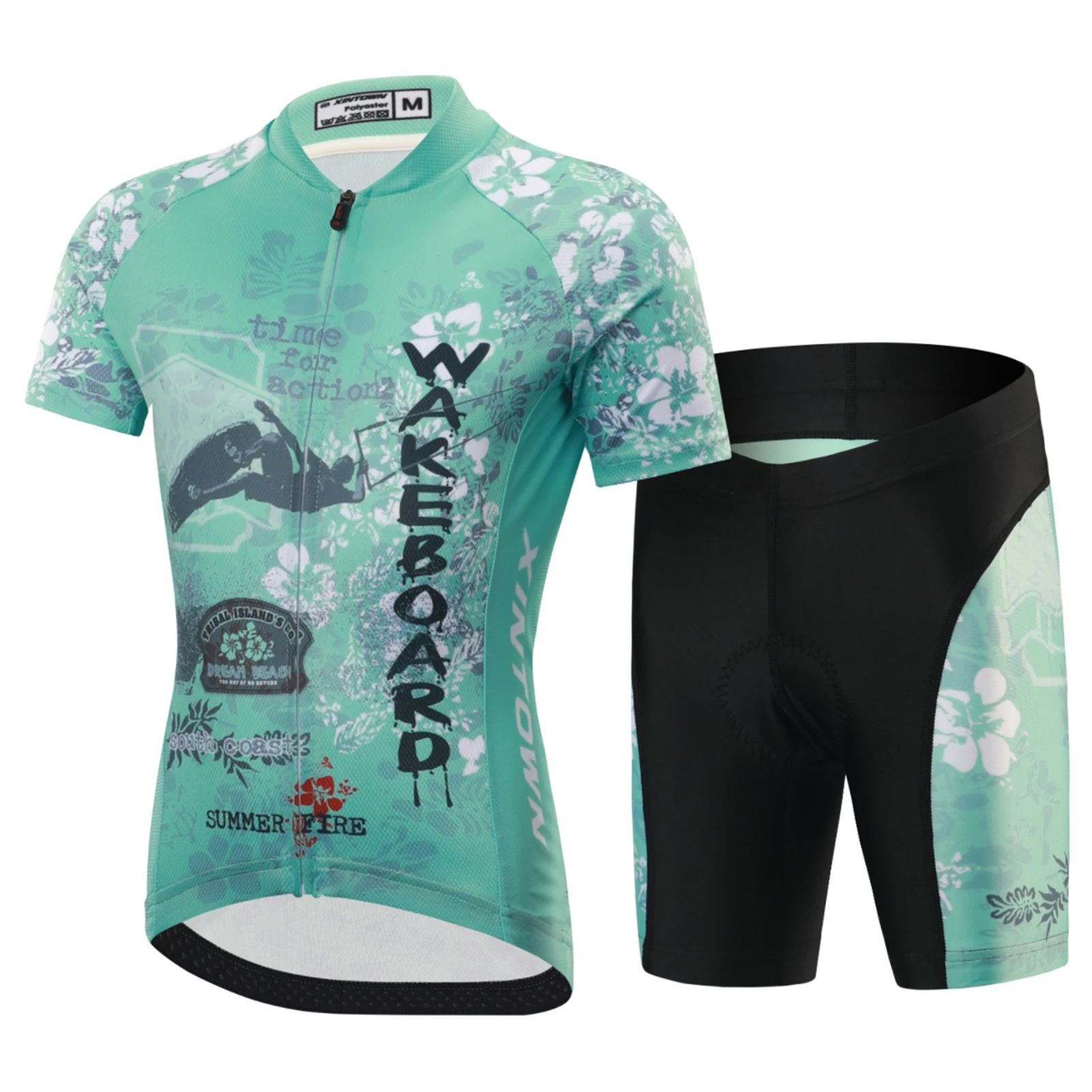 

Children's Cycling Jersey Set,Short Sleeve Cartoon Print Quick Dry Boys Girls Bike Wear,MTB Road Riding Bicycle Tops Shorts Set
