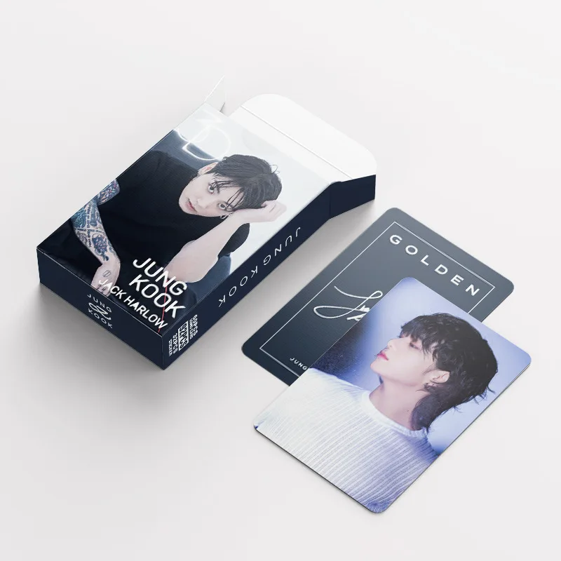 New 92 JUNGKOOK Solo Album GOLDEN Merchandise Photo Album Stickers JK Double-Sided LOMO Cards Celebrity Fan Gifts image 6