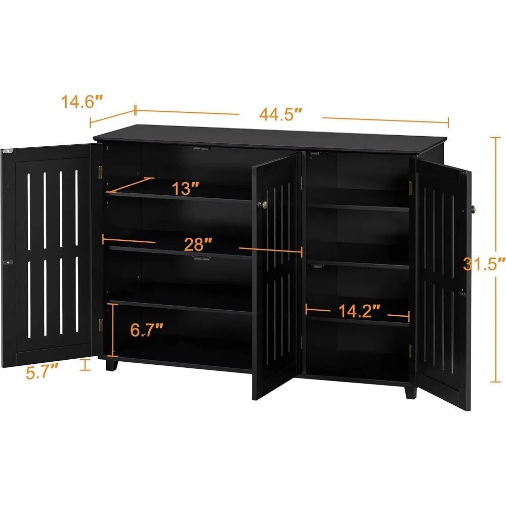 Free Standing Shoe Rack Adjustable Storage Organizer 4 Tier Shoe Rack Shelves Entryway Hallway Furniture for Bathroom