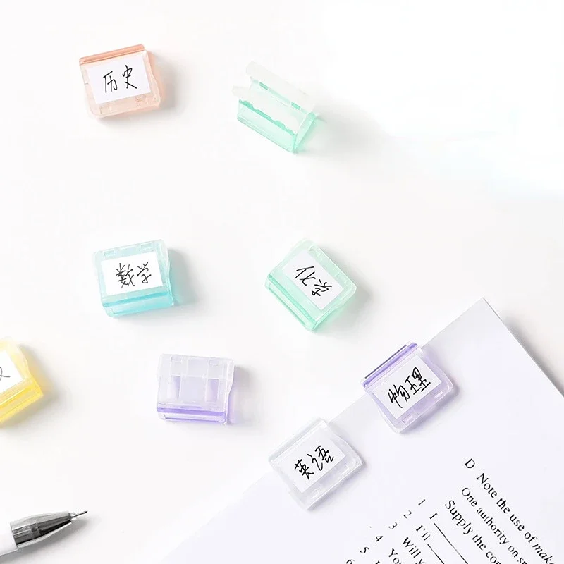 Candy Color Staples Paper Clip Transparent Documents Bookmarks File Mini Paper Clip Index Page Holder Clamp School Supplies