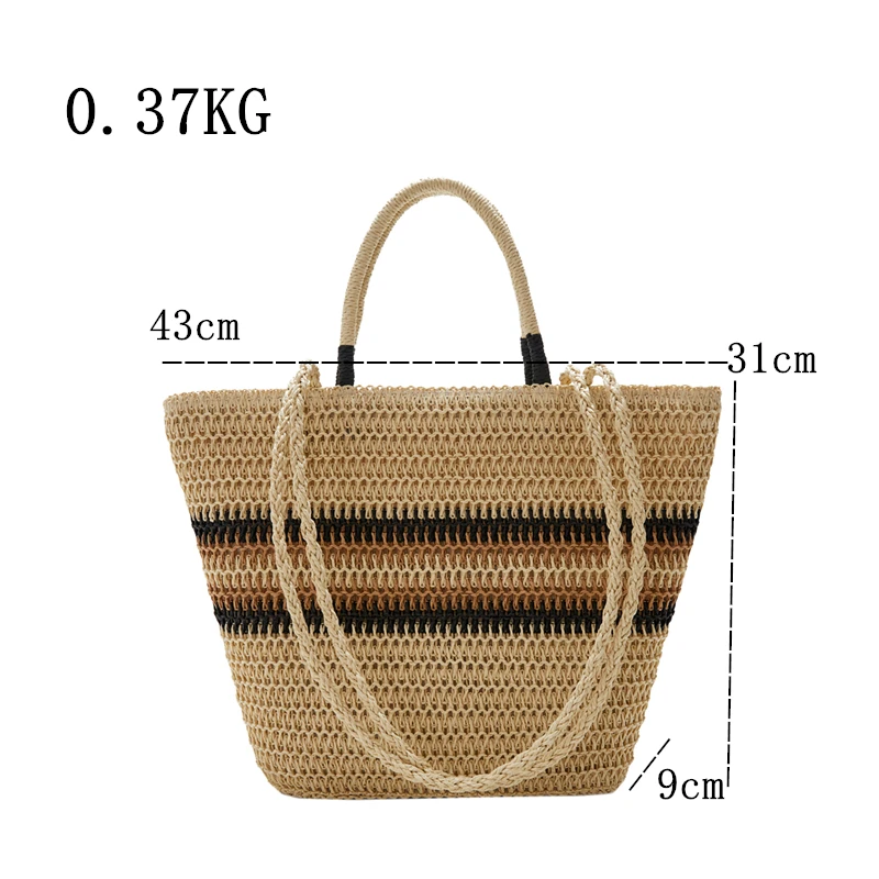 Summer Beach Party Purses Shopper Satchel New Women Braided Basket Clutches Top-handle Bag Large Straw Portable Shoulder Bag