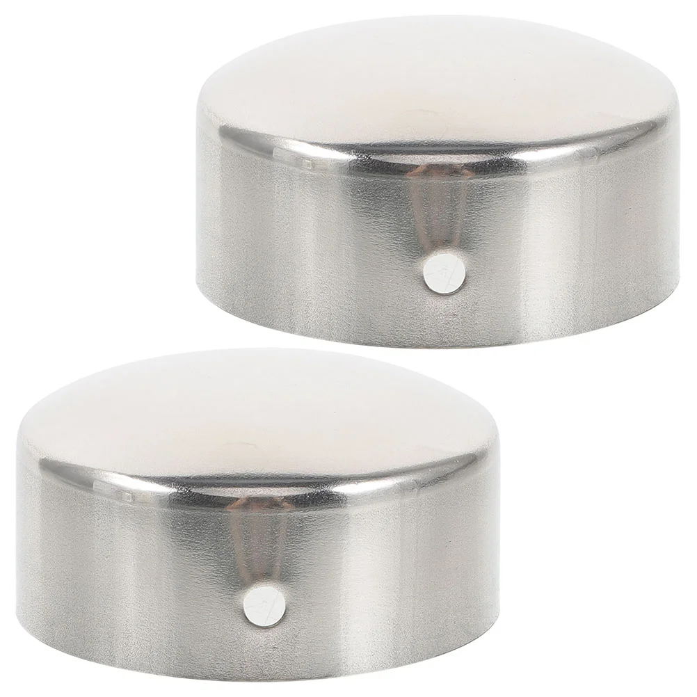 2 Pcs Handrail Tube Accessories Stainless End Caps Railing Plug for Wooden Metal Universal Tubing Outdoor