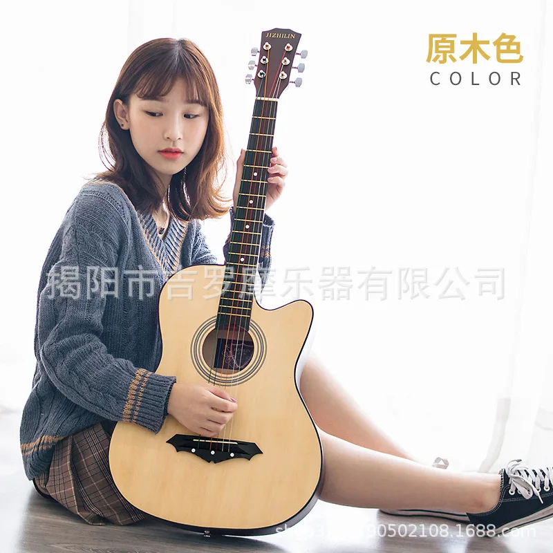 38 Inch 10 Color Acoustic Guitar Female Male Novice Beginner Practice Student Guitar