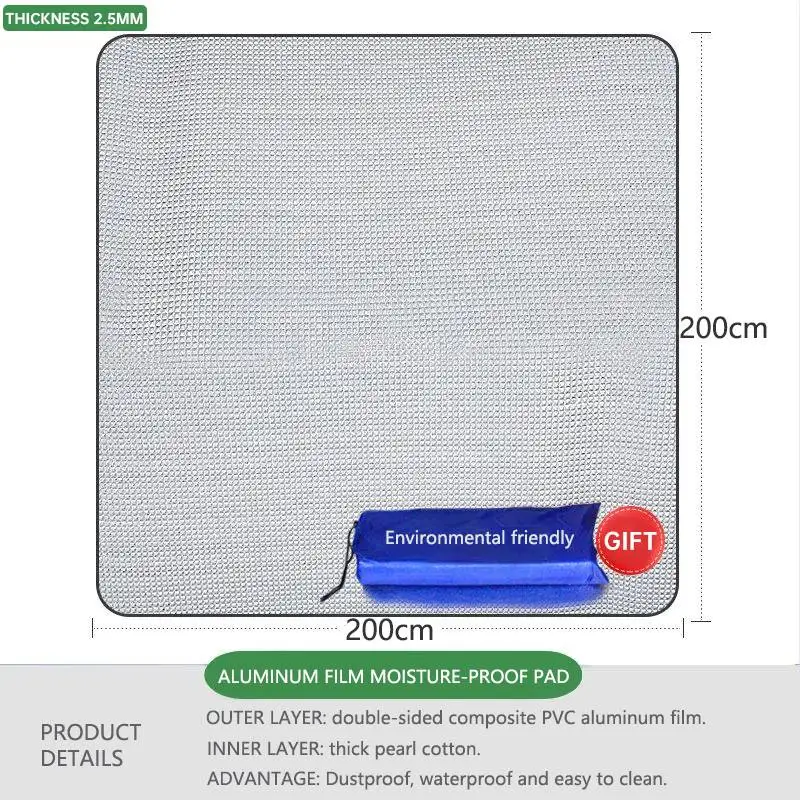 NONE Outdoor Camping Schaum Folie Matte Tragbare Feuchtigkeit-beweis Pad Picknick Strand Matte Aluminium Isolierung Isomatte Camping Liefert 3