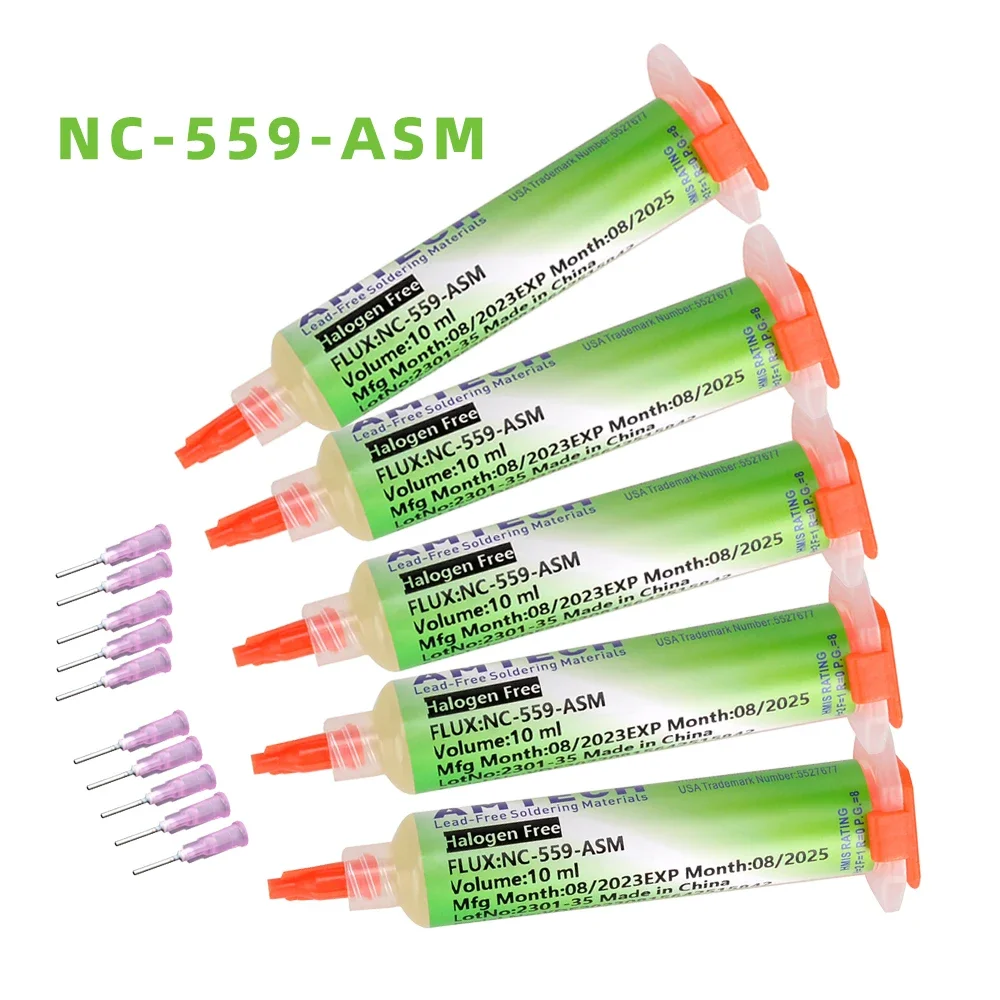 NC-559-ASM BGA PCB No-Clean Solder Paste Welding Advanced Oil Flux Grease 10ml Soldering Repair Paste