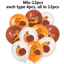 Snail Balloon Set,Animal Theme Latex Balloon, Birthday Party Decoration Supplies Balloons,12pcs