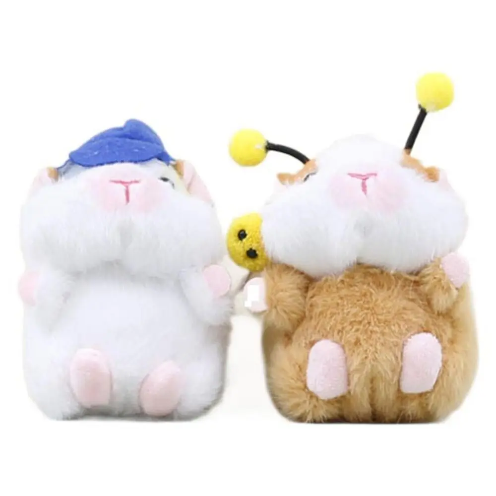 Stuffed Animal Guinea Pig Keychain Cartoon Hoodie Guinea Pig Keyring Interactive Bee Hamster Pendant Couple