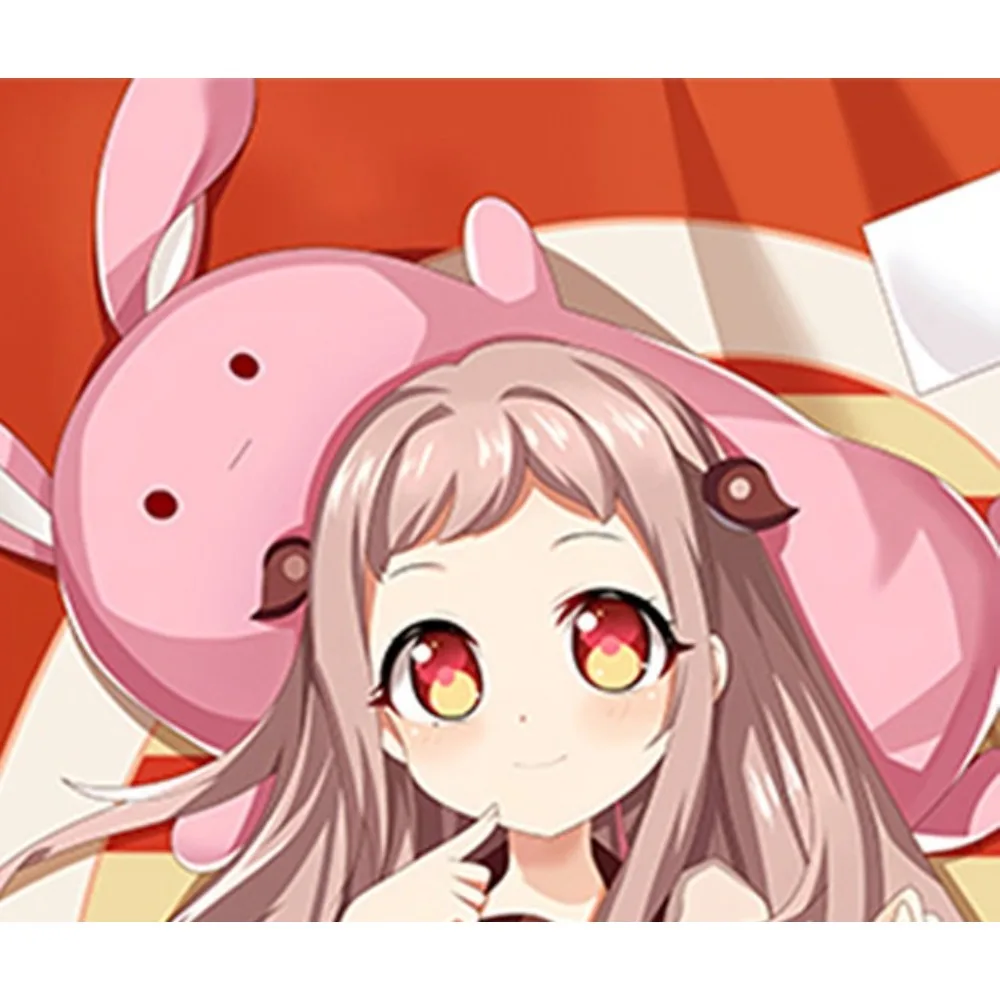 Yashiro Nene Long Light‑Brown Hair Anime Dakimakura Cover Double‑Sided Print Body Pillow Case