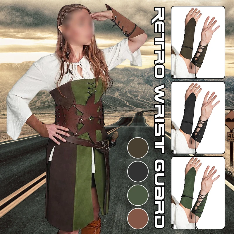 New Knight Wrist Guard Medieval Leather Renaissance Arm Handguard Hunting Shooting Retro Wrist Guard Cosplay Accessories