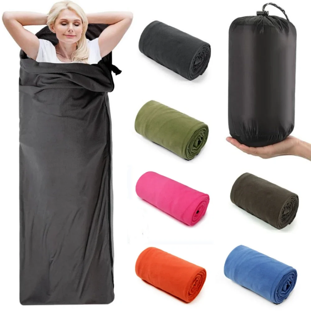 1PCS Fleece Sleeping Bag Portable Ultra-light PolarTravel Sheets for Adults Outdoor Camping Tent Bed Warm Sleeping Bag Liner