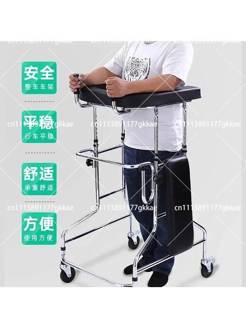 Adjustable Height Walker for Elderly with 360° Wheels, Anti-Slip Mobility Aid for Rehabilitation Training