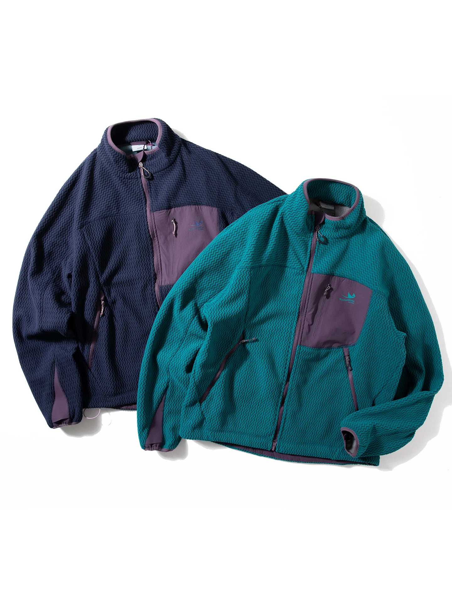 

Outdoor Fce Jaet ex Loose Warm Stand Collar ab Fce Lined Contrast Color Splicing Design Youth Faion Polyester...