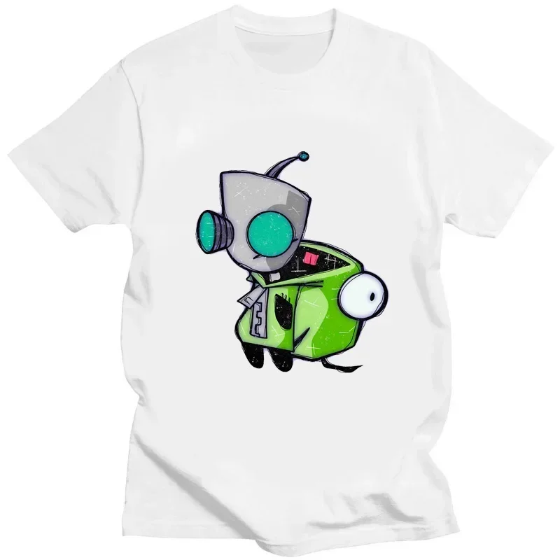 Invader Zim Graphic Tshirt Kawaii Zim Image Men Women Retro Shir Fashion Tee Cute Print Cartoon T Shirt Creativity Short-sleev