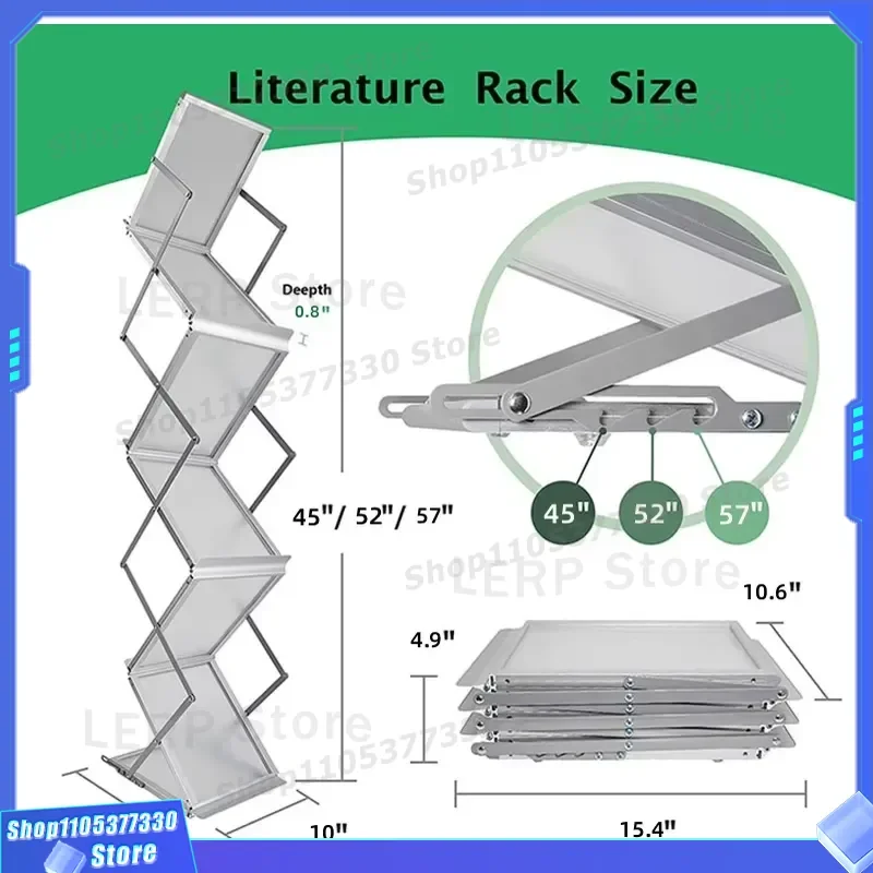Foldable Magazine Brochure Display Rack Portable Oxford Bag Office Store MERIS Literary Catalog Rack for Booklet Leaflet