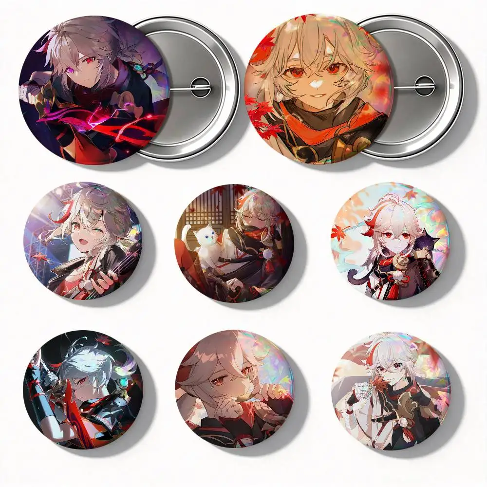 Kazuha Cat Genshin Impact Game Round Badge Creative Brooch Clothing Backpack Accessories Lapel Pin
