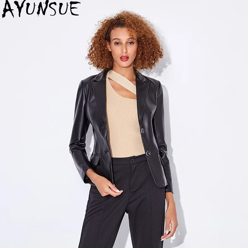 AYUNSUE veste en cuir véritable femmes 100% manteau en peau De mouton vestes De moto printemps automne femmes vêtements 2025 Jaqueta De Couro