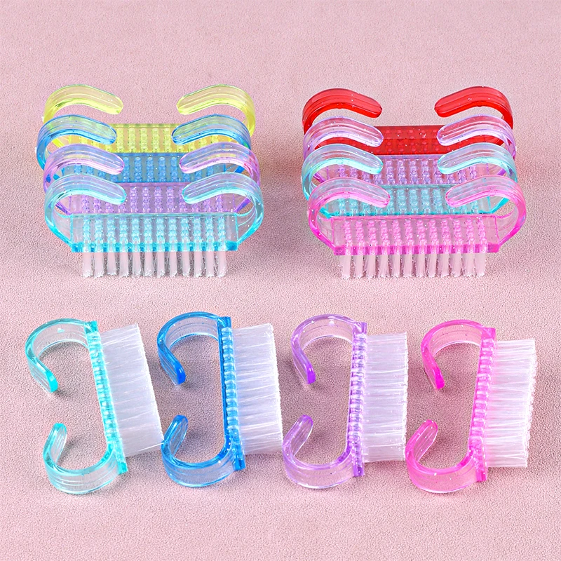 50 Uds. De cepillos suaves coloridos para el cuidado de las uñas para manicura, eliminador de polvo de ángulo pequeño, juego de cepillos limpiadores de polvo UV acrílico