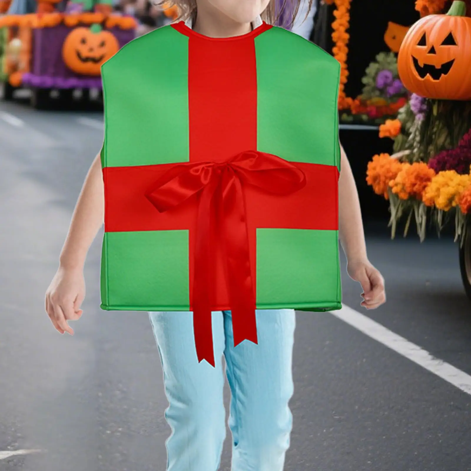 Kinder Weihnachtsgeschenkbox Kostüm ärmellos für Maskerade Rollenspiel