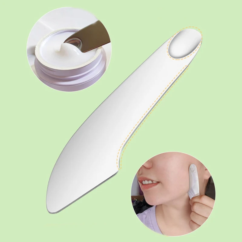 Stainless Steel Makeup Toner Spatula Double-end Cosmetic Cream Spoon Foundation Mixing Tool Cosmetic Make Up Tool With Case