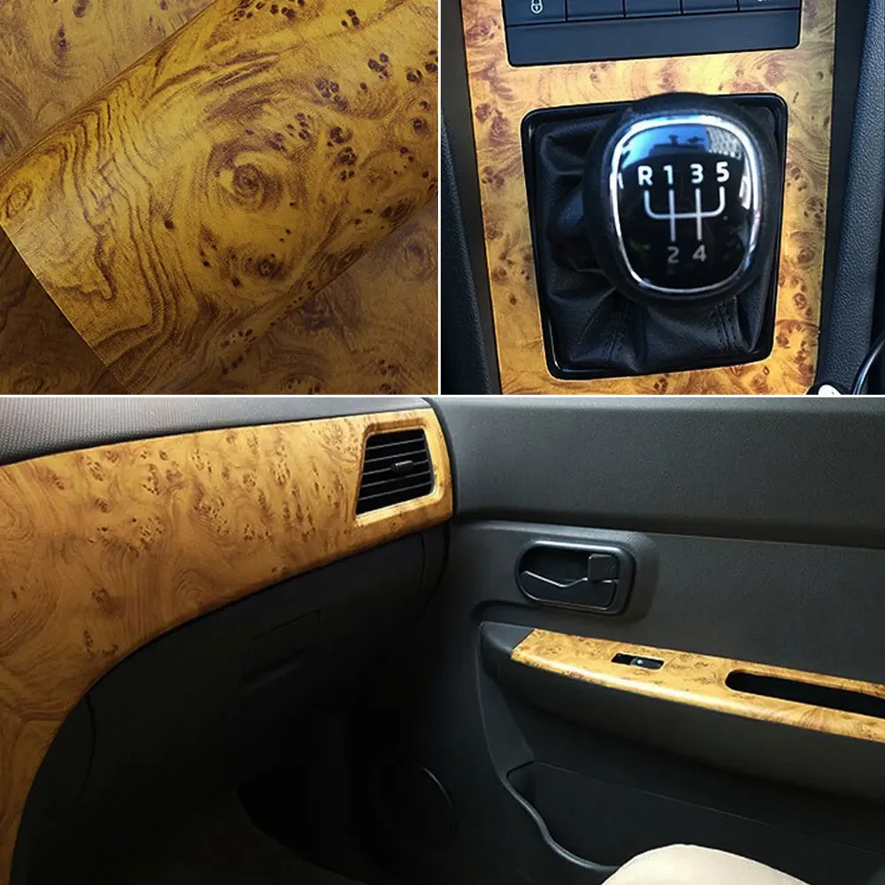 

Wood Grain Textured Car Wrap Film Car Self-adhesive Internal Stickers Multifunctional Auto Stickers Car Decoration Accessorries