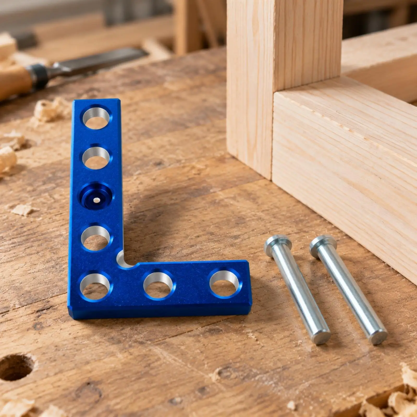 90-Degree Carpentry Square Compact Perforated L-Square with Fasteners Precision Metal Right Angle Ruler for Woodworkers, Cabinet