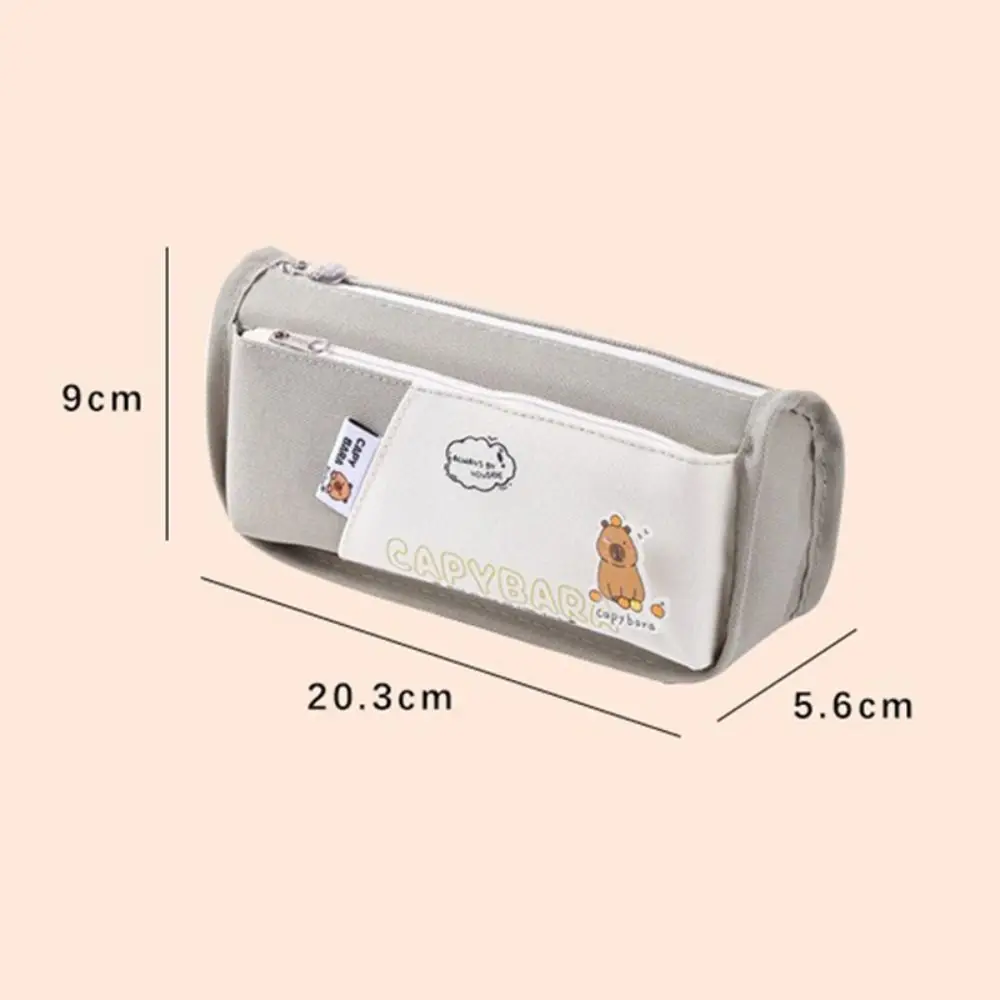 การ์ตูน Capybara ปากกากระเป๋า Double-Layer Back To School ของขวัญเครื่องเขียนกระเป๋าขนาดใหญ่ความจุดินสอนักเรียน