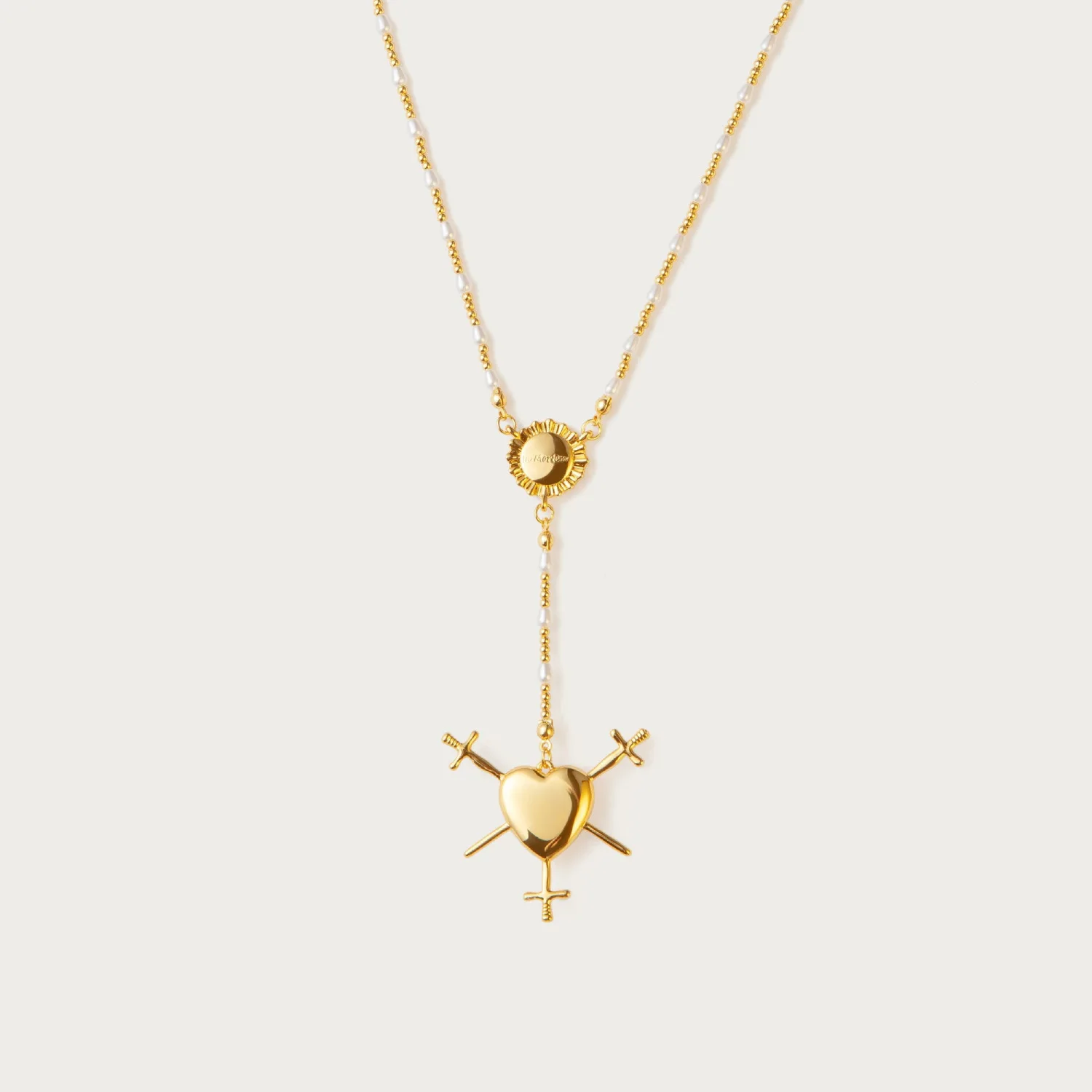 Gold Plated Copper Heart Cross Pendant Necklace Women\'s Faith Clavicle Chain Christianity Halloween Christmas Jewelry
