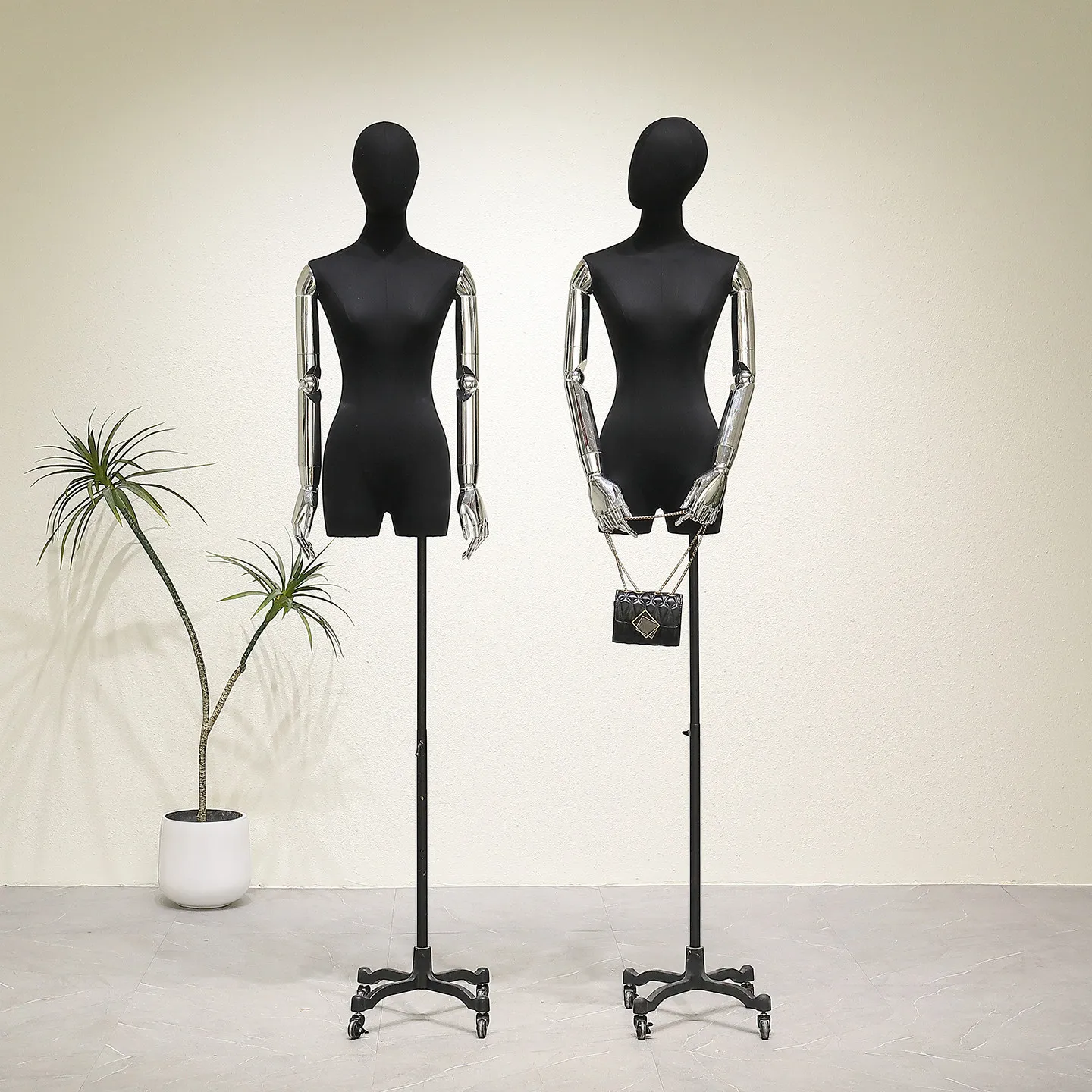 High-end electroplated hand bust model props Korean version collarbone flat chest women's dummy table clothing store