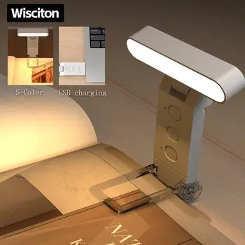 אור ספר LED קריאת אורות הגנה לעיניים אור לילה נייד קליפס שולחן אורות סימנייה קריאה תזמון מנורת USB נטענת 6 best sales אור USB - №4
