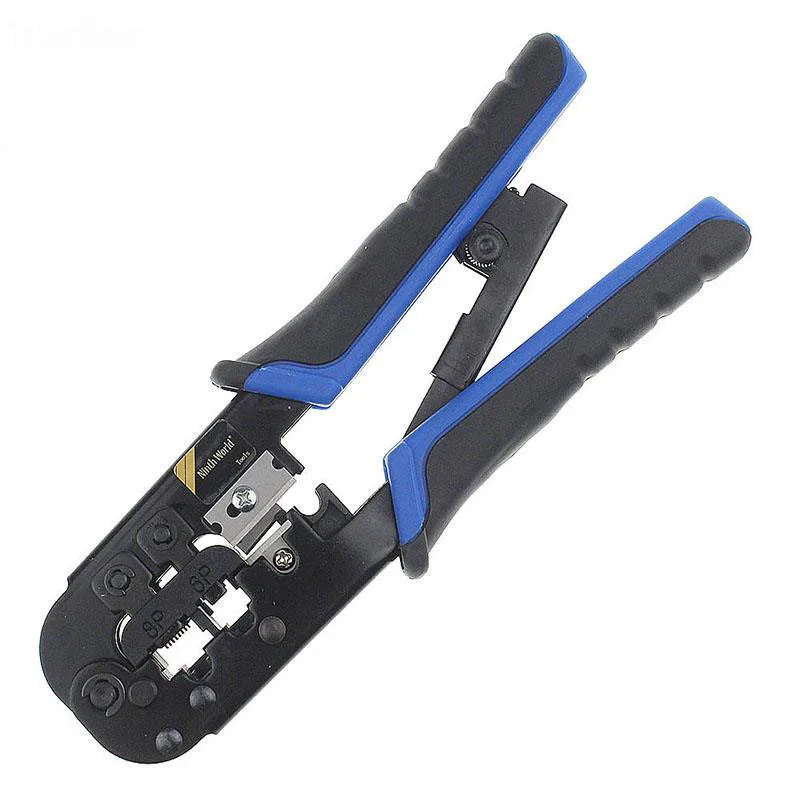 Kualitas Tinggi Modular Jaringan Telekomunikasi Cable Crimping Tool Ratchet Crimping Tool, Cocok untuk 4P 6P 8P RJ-11/12 RJ-45