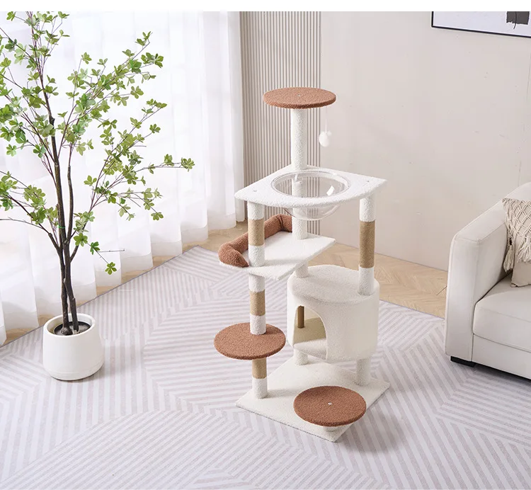 Castle cat climbing frame, cat villa, cat nest, cat tree, cat climbing pole, multi-layer cat jumping platform, cat frame view 2