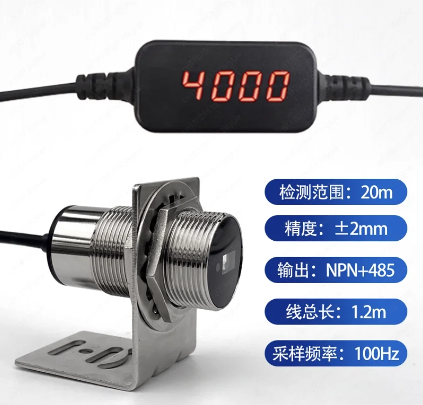 High Precision 20m Laser Distance Measurement Sensor Industrial Module 485 Serial Port with LED Display Waterproof Measurement